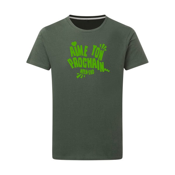 Aime ton prochain ! vert pomme -Flex vert pomme sur T-shirt SG  Thyme  2XL