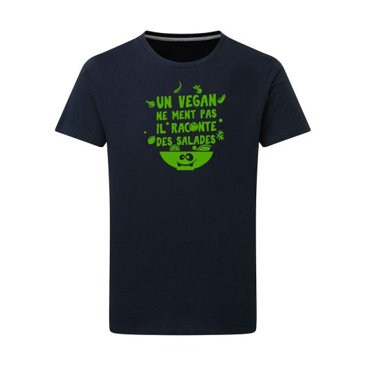 Un vegan ne ment pas vert pomme -Flex vert pomme sur T-shirt SG  Navy  5XL