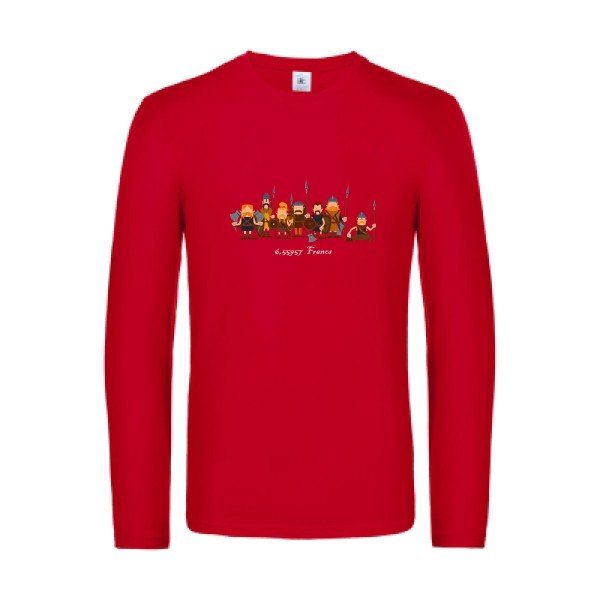 retour-au-francs-t-shirt-manches-longues-original-humour -Red