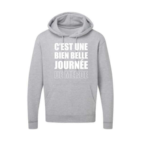 Journée de m... Blanc |Sweat capuche imprimé homme