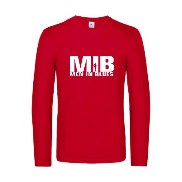 men in blues - t shirt- manches- longues- original- humour- Red impression Face