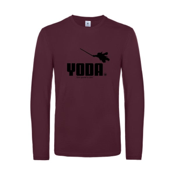 yoda - t shirt- manches- longues- original- humour- Burgundy impression Face