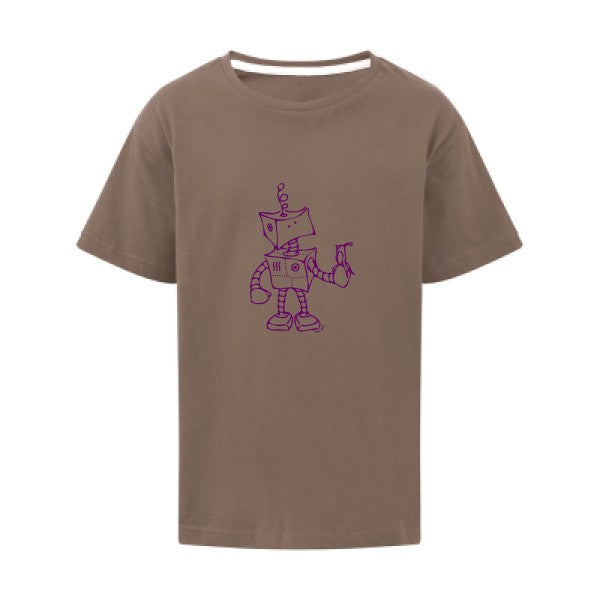 Robot & Bird Flex Violet SG - Kids T-shirt enfant Deep Taupe Taille 128 (7-8/L)