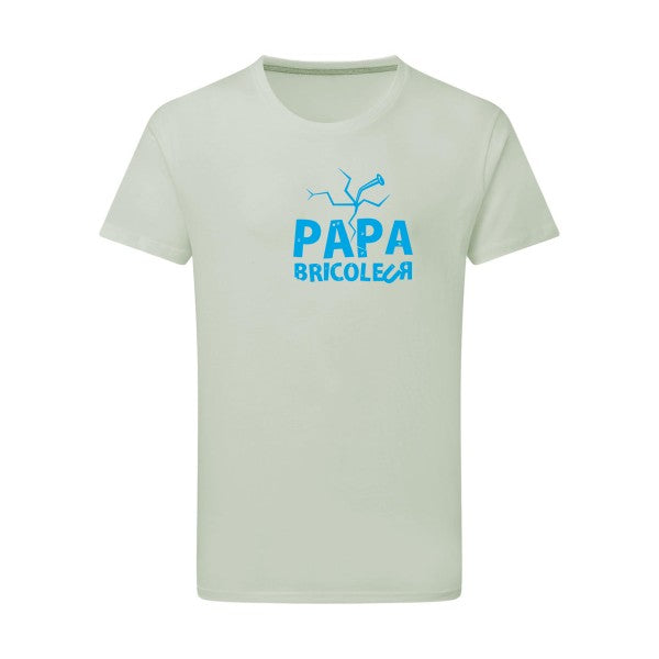 Papa bricoleur - Flex bleu clair Tshirt original Pastel Macchiato  2XL