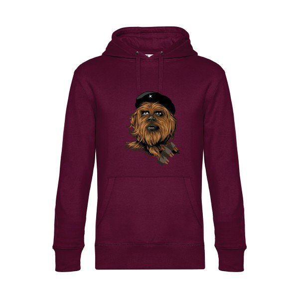 Chewie-guevara- Sweat à capuche original Burgundy - RueDuTeeshirt