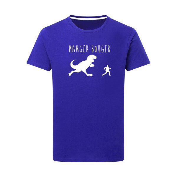 MANGER BOUGER Blanc -Flex Blanc sur T-shirt SG  Royal Blue  5XL