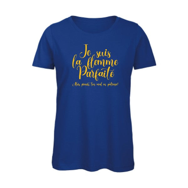 T shirt humour bio femme   femme bio|La flemme parfaite jaune Or 