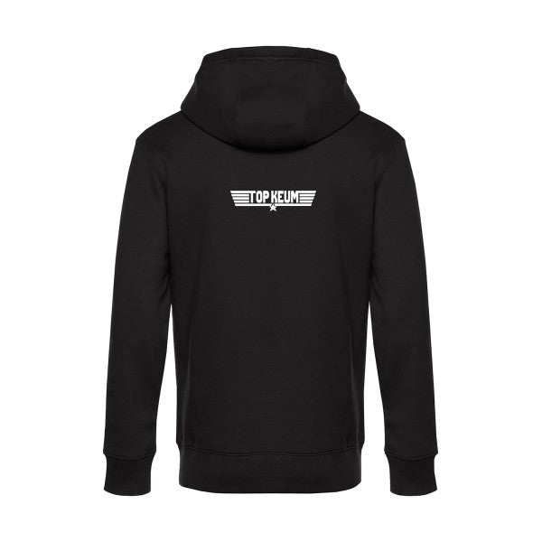TOP-KEUM sweat shirt original Black flex Blanc impression Dos