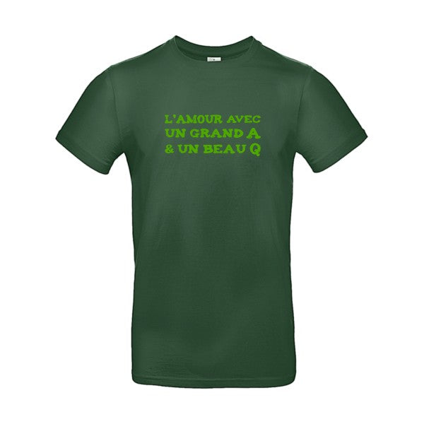 L'Amour avec un grand A et un beau Q ! flex Vert pomme B&C - E190 T-shirt|Bottle Green||2XL