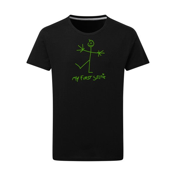 First Selfie - Flex Vert pomme Tshirt original Dark Black  4XL