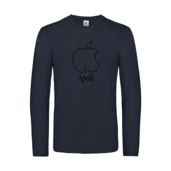 apoil - t shirt- manches- longues- original- humour- Navy impression Face