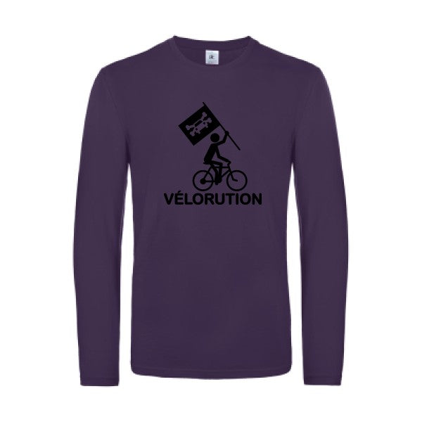 velorution - t shirt- manches- longues- original- humour- Urban Purple impression Face