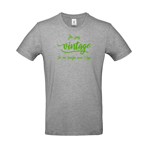 Je suis vintage  flex Vert pomme B&C - E190 T-shirt|Sport Grey||5XL