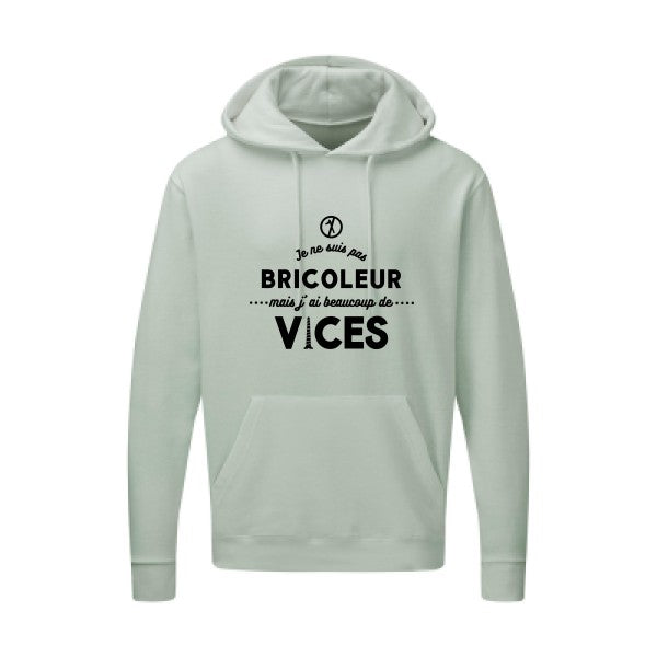 JE NE SUIS PAS BRICOLEUR Noir |Sweat capuche imprimé homme