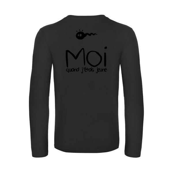 moi quand j etais jeune - t shirt- manches- longues- original- humour- Black impression Dos