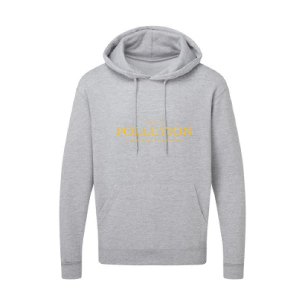 Parfum POLLUTION jaune Or |Sweat capuche imprimé homme