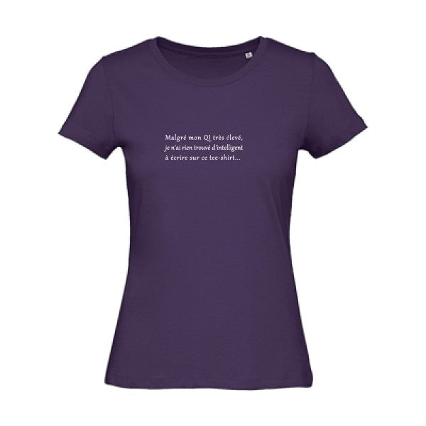 T shirt humour bio femme   femme bio|QI Blanc 