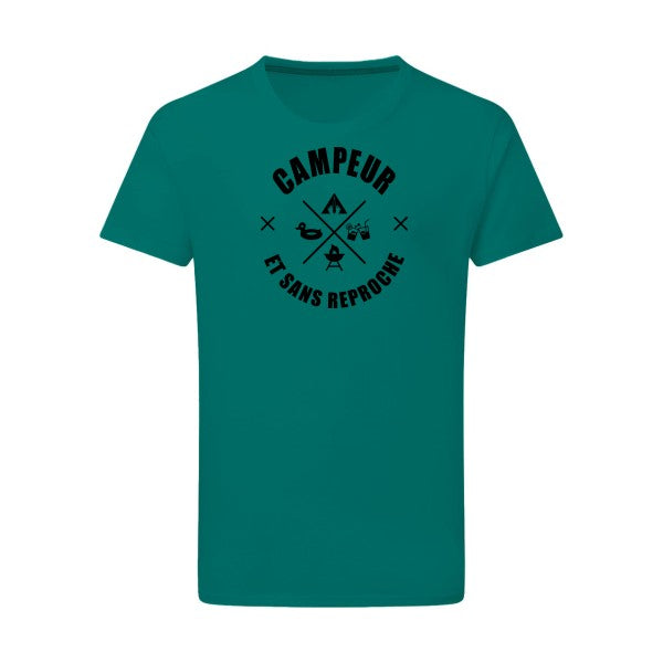 CAMPEUR... noir -Flex noir sur T-shirt SG  Emerald Green  2XL