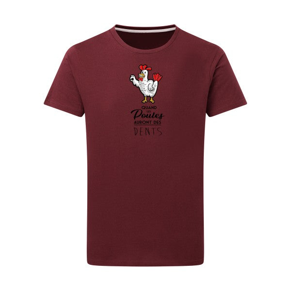 T-shirt homme Quand les poules auront des dents - T-shirt provocateur et amusant Burgundy 2XL