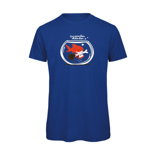 T-shirt humour original Qui Aime Bien Chatie Bien T Shirt couleur Royal Blue