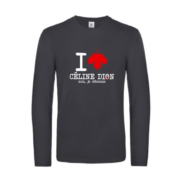 i-love-celine-t-shirt-manches-longues-original-humour -Dark Grey