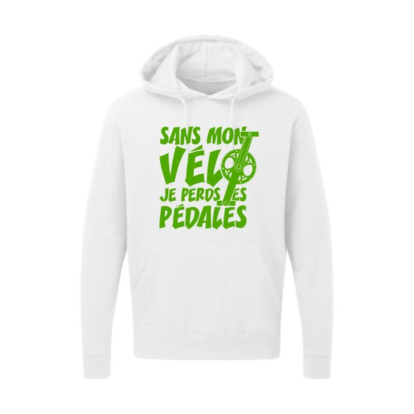 Sans mon vélo, je perds les pédales ! |Sweat  capuche humoristique Vert pomme 