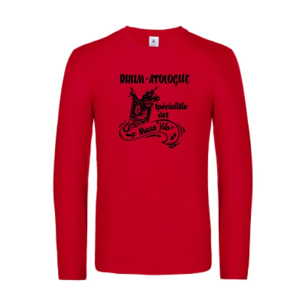 rhum atologue - t shirt- manches- longues- original- humour- Red impression Face