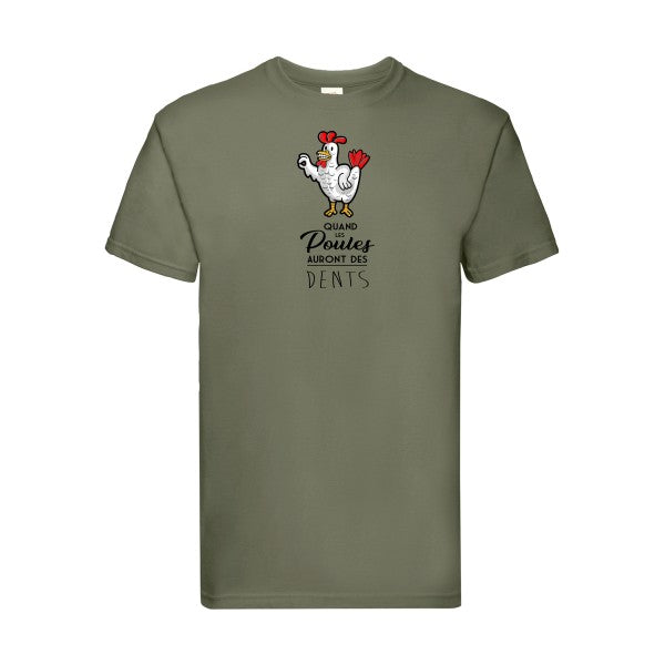 quand les poules auront des dents Fruit of the loom 205 g/m² T-shirt/ classic olive