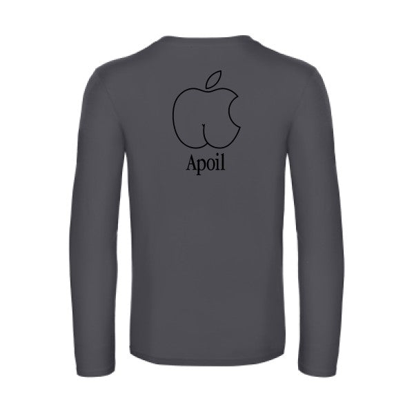 apoil - t shirt- manches- longues- original- humour- Dark Grey impression Dos