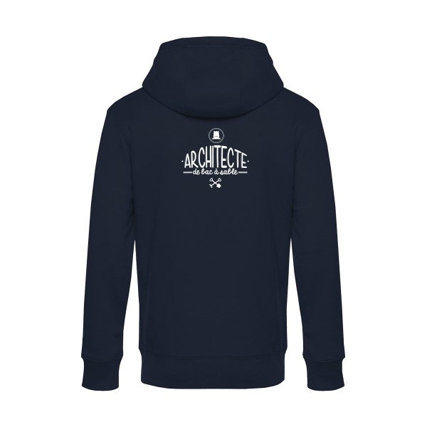 Architecte-de-bac-a-sable sweat shirt original Navy Blue flex Blanc impression Dos