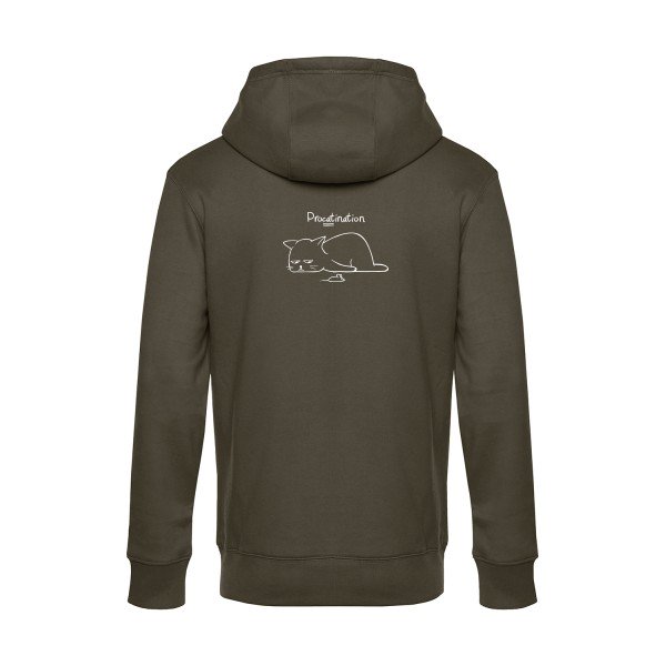 Procatination sweat shirt original Khaki flex Blanc impression Dos
