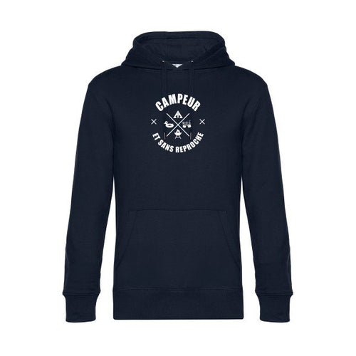 CAMPEUR... sweat shirt original Navy Blue flex Blanc impression Face