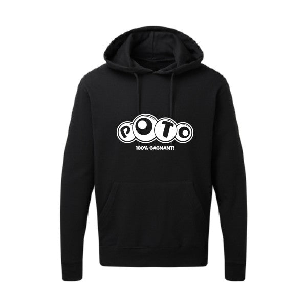 Poto Blanc |Sweat capuche imprimé homme