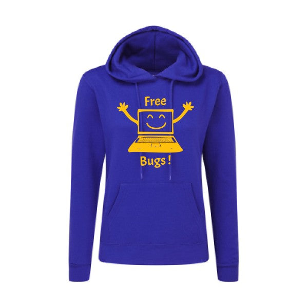 FREE BUGS ! jaune Or |Sweat original à capuche Femme