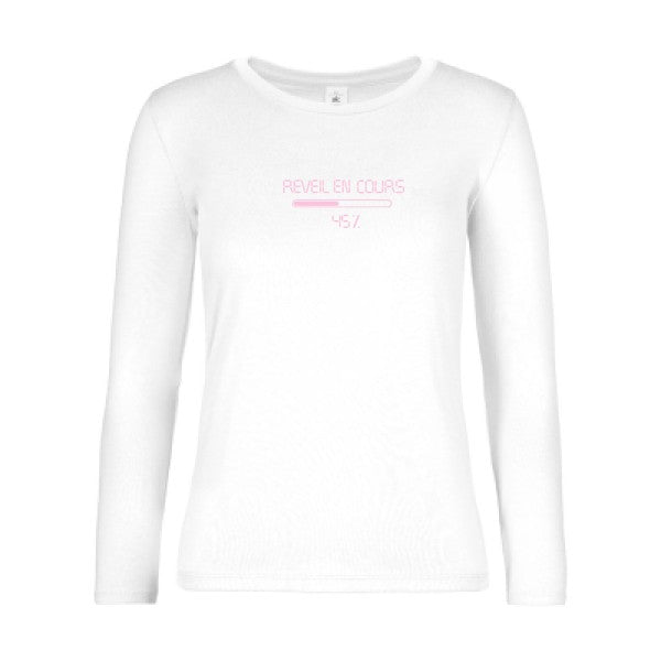 t-shirt lsl femme reveil-en-cours...-loading... White flex Rose