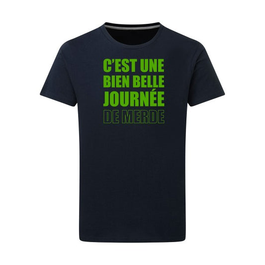 Journée de m... vert pomme -Flex vert pomme sur T-shirt SG  Navy  5XL