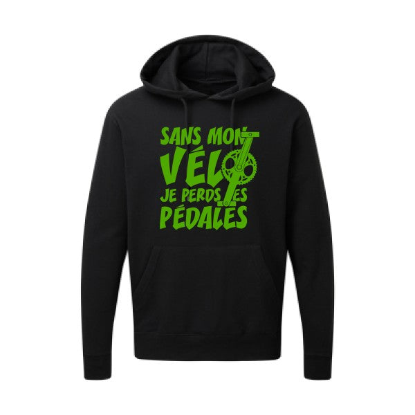 Sans mon vélo, je perds les pédales ! |Sweat  capuche humoristique Vert pomme 