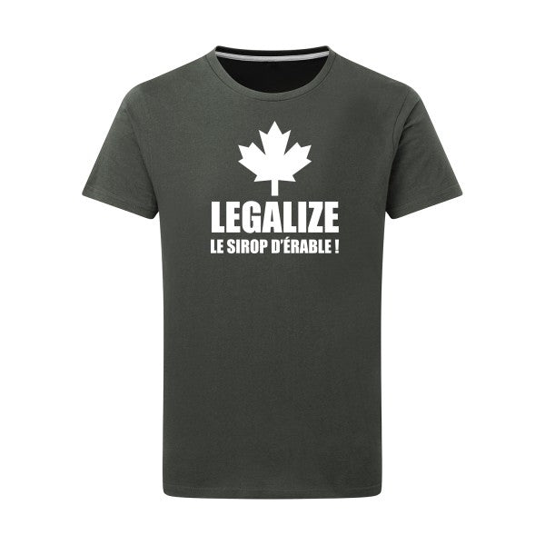 Legalize le sirop d'érable Blanc -Flex Blanc sur T-shirt SG  Charcoal  5XL