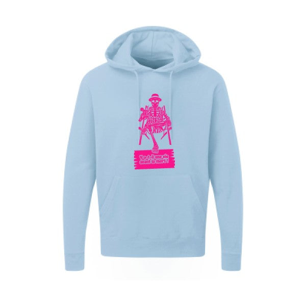 Y a-t-il une vie avant la mort ? |Sweat  capuche humoristique Rose fluo 