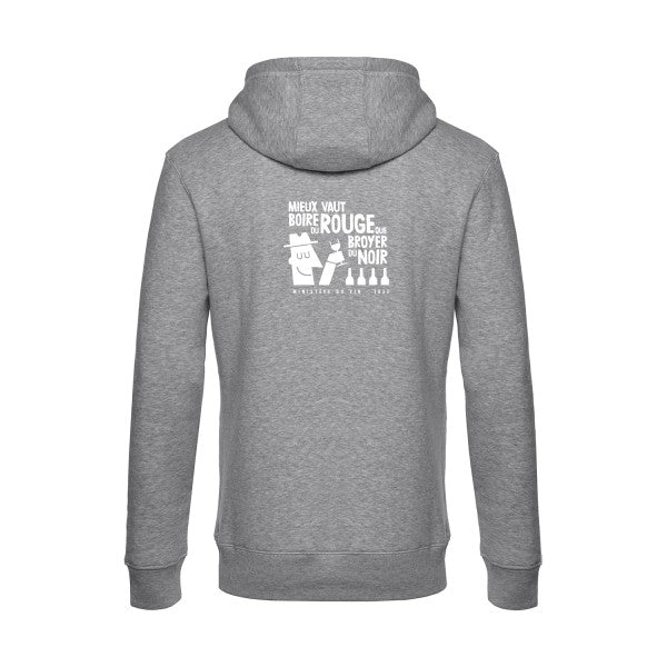Mieux-vaut sweat shirt original Heather Grey flex Blanc impression Dos