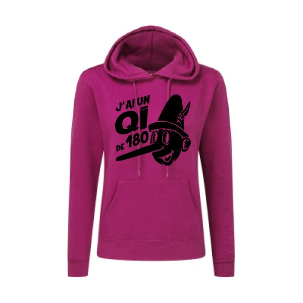 Quotient intellectuel Noir |Sweat original à capuche Femme