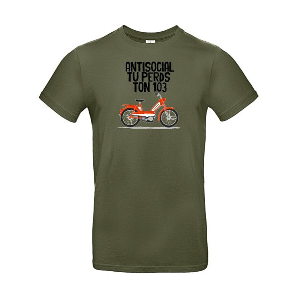 T-shirt humour original Antisocial T Shirt couleur Urban Khaki