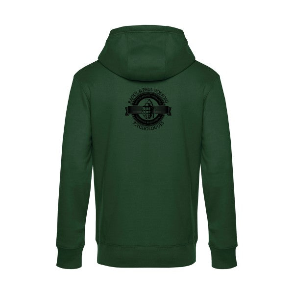 Volfoni sweat shirt original Bottle Green flex Noir impression Dos