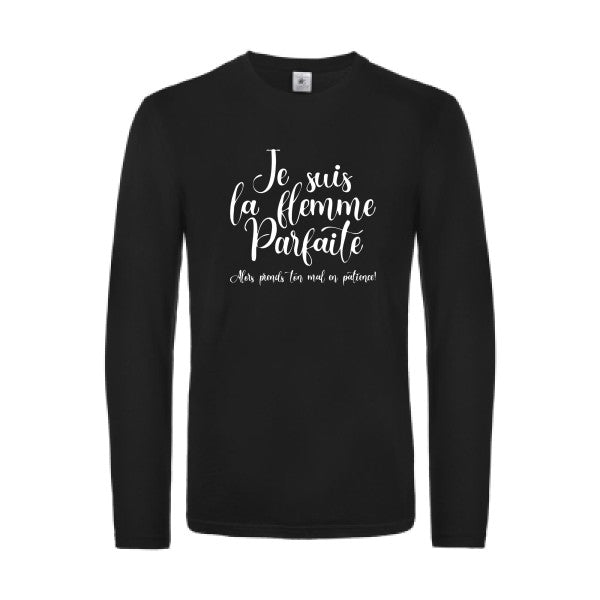 la flemme parfaite - t shirt- manches- longues- original- humour- Black impression Face