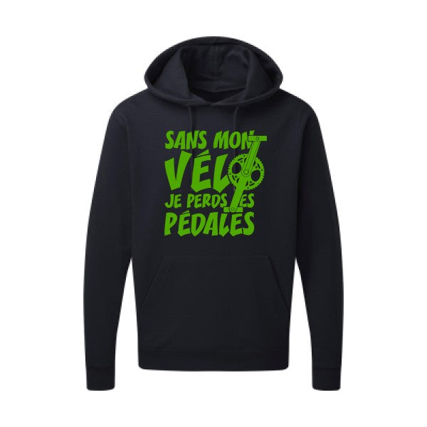 Sans mon vélo, je perds les pédales ! |Sweat  capuche humoristique Vert pomme 