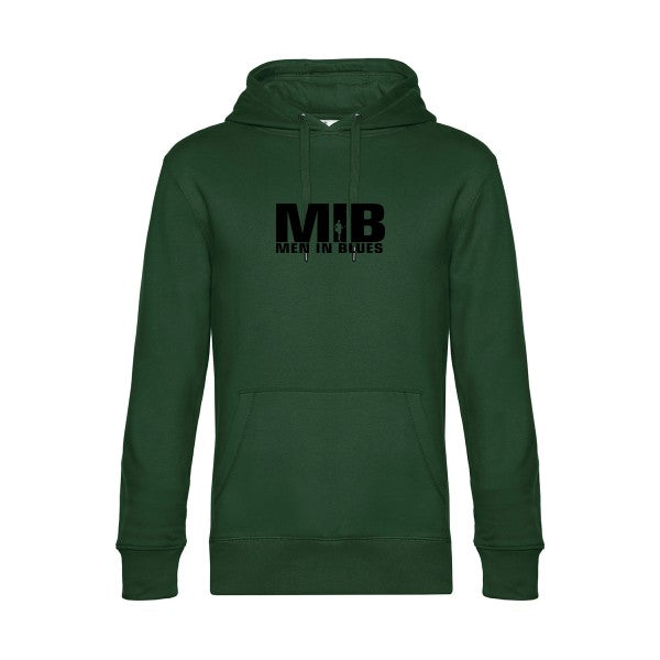 Men-in-blues sweat shirt original Bottle Green flex Noir impression Face