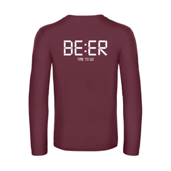 time to go - t shirt- manches- longues- original- humour- Burgundy impression Dos