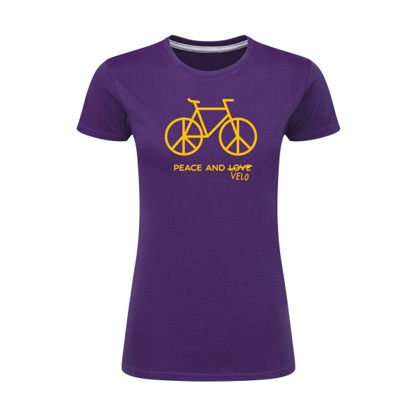 Peace and vélo jaune Or |T shirt original femme|SG