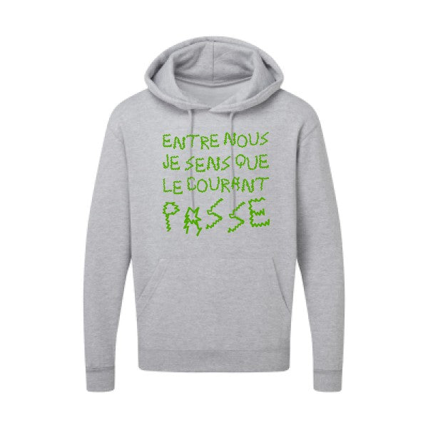 Entre nous, je sens que le courant passe ! |Sweat  capuche humoristique Vert pomme 