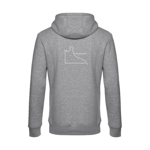 Hippopotenuse sweat shirt original Heather Grey flex Blanc impression Dos